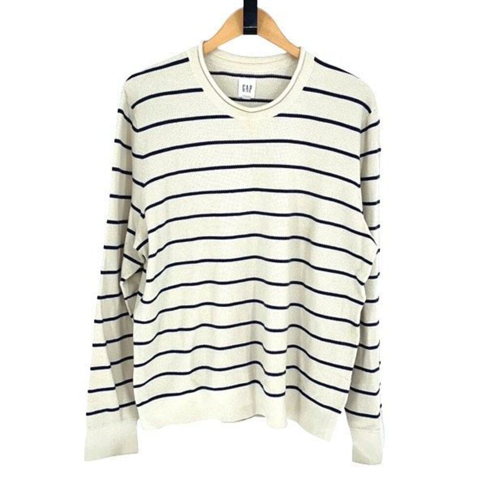 Gap Vintage Cotton Striped Knit Crewneck‎ Sweater Mens Size Large